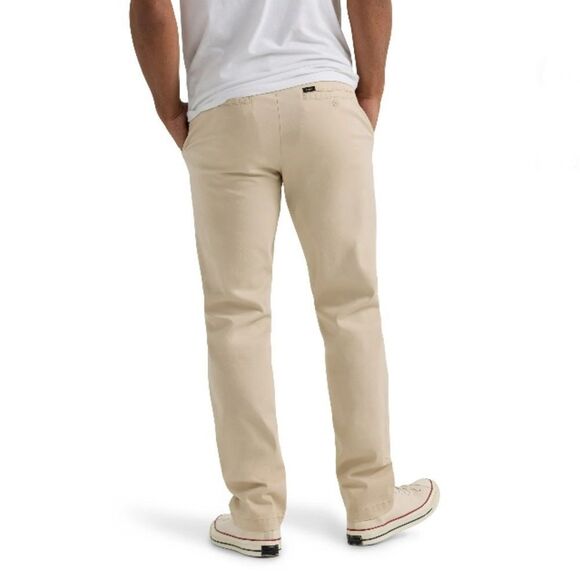 Men's Flat Front Chino with Motion Flex Waistband Khaki Pants 2-Pack Size 32X32 - Picture 6 of 9